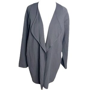Clara Sun Woo Oversized Duster ‎ Gray Ponte Jacket Medium Work Travel